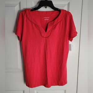 Talbots Vibrant Red Short Sleeve Top